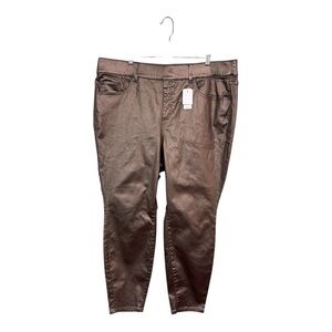 Lane Bryant NWT 20S 20P 20 Petite Jegging Pull On High Rise Copper Faux Leather